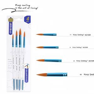 Keep Smiling, lot de 4 pinceaux d'artiste en nylon avec manche en bois, pinceaux de <span class=keywords><strong>peinture</strong></span> pour artiste en gros, pour la <span class=keywords><strong>peinture</strong></span> artistique - Product Image 2