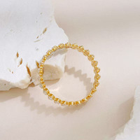 Anello Sbalorditivo e di Tendenza con Diamanti Coltivati in Laboratorio a Pavé Completo, Placcato in Oro Giallo 18K, Gioiello Raffinato da Donna per Fidanzamento, Matrimonio e Cerimonia Nuziale