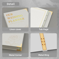 Livre de planificateur de mariage de luxe personnalisé 2026 2027 à feuilles mobiles