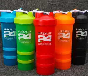 Customized 0.5L bill box bottle herbalife shaker with 3 layer