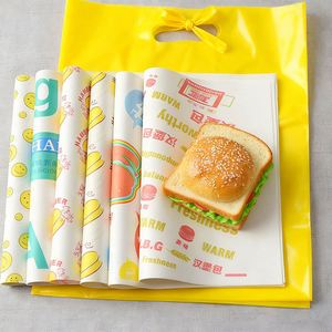 Papier ciré personnalisé avec logo pour emballer le pain, feuille anti-graisse, emballage pour hamburger, poulet - Product Image 6