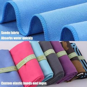 Serviette de sport légère en microfibre suédée à séchage rapide, absorbante, avec logo personnalisé pour les voyages, les sports, le yoga et la remise en forme - Product Image 4