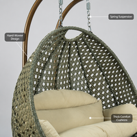 Fauteuil suspendu en rotin avec support pour extérieur, chaise balançoire en osier pour patio, fabricant, logo personnalisé, prix d'usine