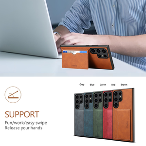 Denior |   Funda Protectora para Teléfono de Cuero PU Retro <span class=keywords><strong>a</strong></span> Prueba de Golpes con Soporte, Compatible con <span class=keywords><strong>Samsung</strong></span> S24/<span class=keywords><strong>23</strong></span>/22/21/Serie <span class=keywords><strong>A</strong></span>, con Ranura para Tarjetas - Product Image 5