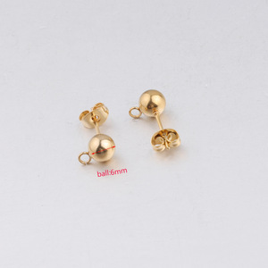 Postes y traseros de acero inoxidable chapado en oro hipoalergénico, accesorios para pendientes, suministros para fabricación de joyas - Product Image 3