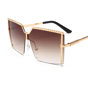 Dames Vintage Surdimensionné Lunettes De <span class=keywords><strong>Soleil</strong></span> De Luxe Marque Gothique Nuances Demi-Cadre Designer Grand <span class=keywords><strong>Soleil</strong></span> - Product Image 6