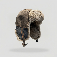 Gorro Ushanka Ruso de Invierno Personalizado OEM, Gorro de Aviador de Piel Sintética con Orejeras, Gorro de Nieve Cálido y Resistente al Viento para Hombre