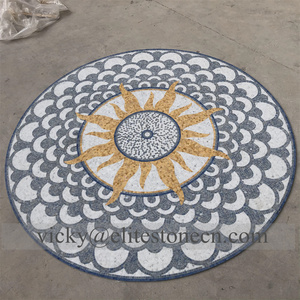 Vis Marmer Mozaïek Deallion Voor Oceaan Museum Thema <span class=keywords><strong>Aquarium</strong></span> Zee Zwembad Muur Vloer Decoratie Marmeren Medaillon - Product Image 6