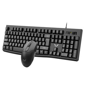 Ensemble clavier et souris filaires Zeroosta, taille standard, combo de jeu USB pour ordinateur de bureau, ordinateur portable, usage domestique ou professionnel, noir - Product Image 1