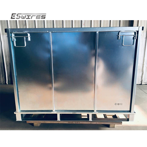 Heavy duty vegetable oils food ingredients storage collapsible metal welded steel pallet box
