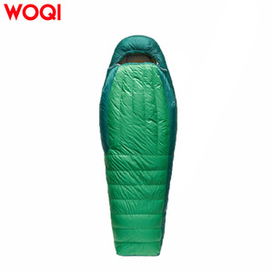 Saco de dormir Woqi Mummy, verde, de nailon, 3 estaciones, longitud estándar, transpirable, relleno de plumón, para adultos - Product Image 3
