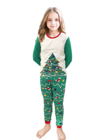 Pyjamas de famille assortis, imprimé arbre de Noël, vêtements de nuit doux, respirants, respectueux de la peau, tenue de vacances à manches longues pour toute la famille