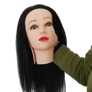 Wholesale Female Manikin Human Hair Black Earless training head for salon