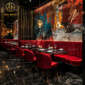 Set di Mobili Commerciali Personalizzati Ron Group, Tavolo Quadrato in Marmo, Sedia Personalizzata per <span class=keywords><strong>Ristorante</strong></span>, Divanetto Curvo in Velluto per <span class=keywords><strong>Ristorante</strong></span> - Product Image 3