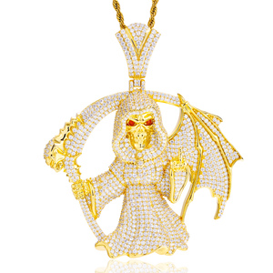 Nuevo Colgante de Ala de Murciélago de la Muerte con Incrustaciones de Moissanita/Zirconia para Collares - Product Image 1