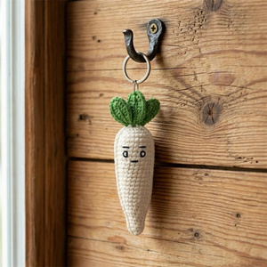 Vente Flash : Jouet Sensoriel Kawaii en Forme de Légume, Poupée Amigurumi Mooli au Crochet, Porte-clés, Jouet Anti-stress Amigurumi au Crochet Click Clack - Product Image 1