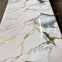 Vente en gros de plaques de marbre en PVC de 1220 mm x 2440 mm, panneaux muraux en PVC de 2 mm, panneaux de marbre en PVC UV de 3 mm pour mur, autocollants muraux 3D en relief