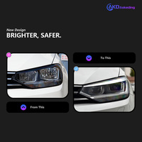 Modèle de voiture AKD pour Touran 2016-2020, feux de jour LED, signal dynamique, faisceau haut et bas, feux de jour, lampes automatiques