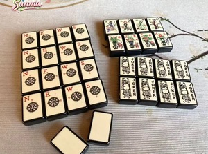 Mahjong Américain Classique Premium 160 Tuiles Traditionnelles Bams Dots Cracks Bouddha Rieur Joker <span class=keywords><strong>Boussole</strong></span> Vent Mah Jongg - Product Image 5