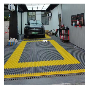 Plancher d'atelier de lavage de voiture de grille en plastique de garage anti-dérapant avec canal de drainage - Product Image 6