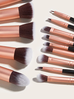 Ensemble de 14 pinceaux de maquillage roses, pinceaux de maquillage personnalisés, ensemble de 14 pièces, haute qualité, pas cher, pour les yeux, le visage, le rouge à lèvres, ensemble de pinceaux de maquillage roses