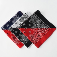 Nouveau coton hip-hop double sangle noyer fleur carré écharpe Patchwork street dance imprimé foulard