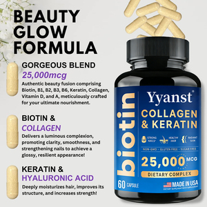 Capsules de Biotine avec Collagène et Kératine pour Cheveux, Peau et Ongles - Marque Privée - Favorise des Cheveux Sains, une Peau Éclatante et des Ongles Forts - Product Image 5