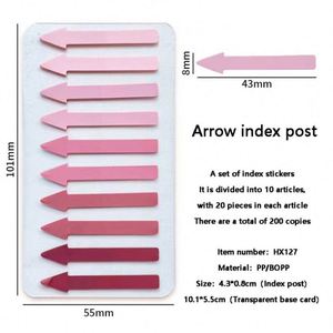 PET Indicator Arrow Label <b>Sticky</b> <b>Note</b> Semi-transparent Colored Highlighted Index Sticker Mark - Product Image 1