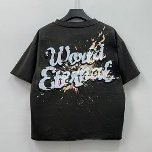 Camiseta Urbana de Alta Calidad con Estampado Personalizado, Cuello Redondo, Estilo Holgado, Camiseta Gráfica con Pedrería - Product Image 2