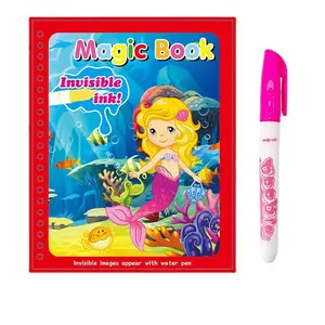 जादू पानी ड्राइंग किताब पानी चित्रकारी और रंग पानी खींचने 1 मैजिक पेन बच्चे खिलौने के साथ पुस्तक पेंटिंग शैक्षिक खिलौने