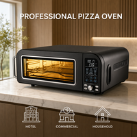 Four à convection électrique 18L à commande tactile, cuisinière à pizza 400°C, contrôlé par application, fonction maintien au chaud, noir, pour usage hôtelier