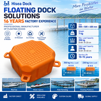 Cubes de ponton flottant modulaires en HDPE de haute qualité certifiés CE, durables, avec une flottabilité de 350 kg/m et une garantie de 3 ans