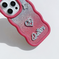 Pour iPhone 17 16 15 14 13 12 11 Diamant Coeur TPU Couverture de Téléphone pour Samsung A17 A07 A56 A06 Filles Téléphone Cas De Luxe avec Corde