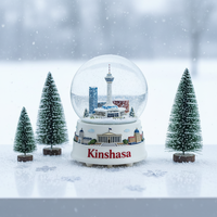 Globe à neige personnalisé en résine de la ville de Kinshasa, République démocratique du Congo, pour souvenirs de voyage, objets de collection et cadeaux touristiques