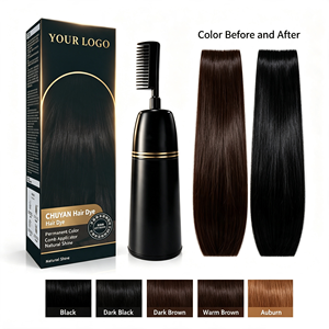 Crème colorante permanente pour cheveux gris longue durée avec pinceau intégré, marque privée, qualité professionnelle - Product Image 1