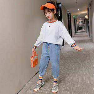 Children Autumn Clothing Sets Ladies Women Style for Kids Blue <b>Jeans</b> Pant Suits With Pure Cotton of Online Wholesale Shop - Product Image 5