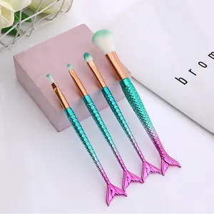 Mermaid fondoten, kaş Eyeliner makyaj fırçası, makyaj allık fırçası, kapatıcı aracı