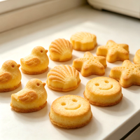 Machine à gaufres électrique pour la maison et la cuisine, 7 mini-gaufres personnalisées antiadhésives, machine à petit-déjeuner et collations DIY pour enfants
