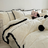 Ensemble de draps de lit d'hiver en flanelle et polaire pour temps froid Queen/King Size