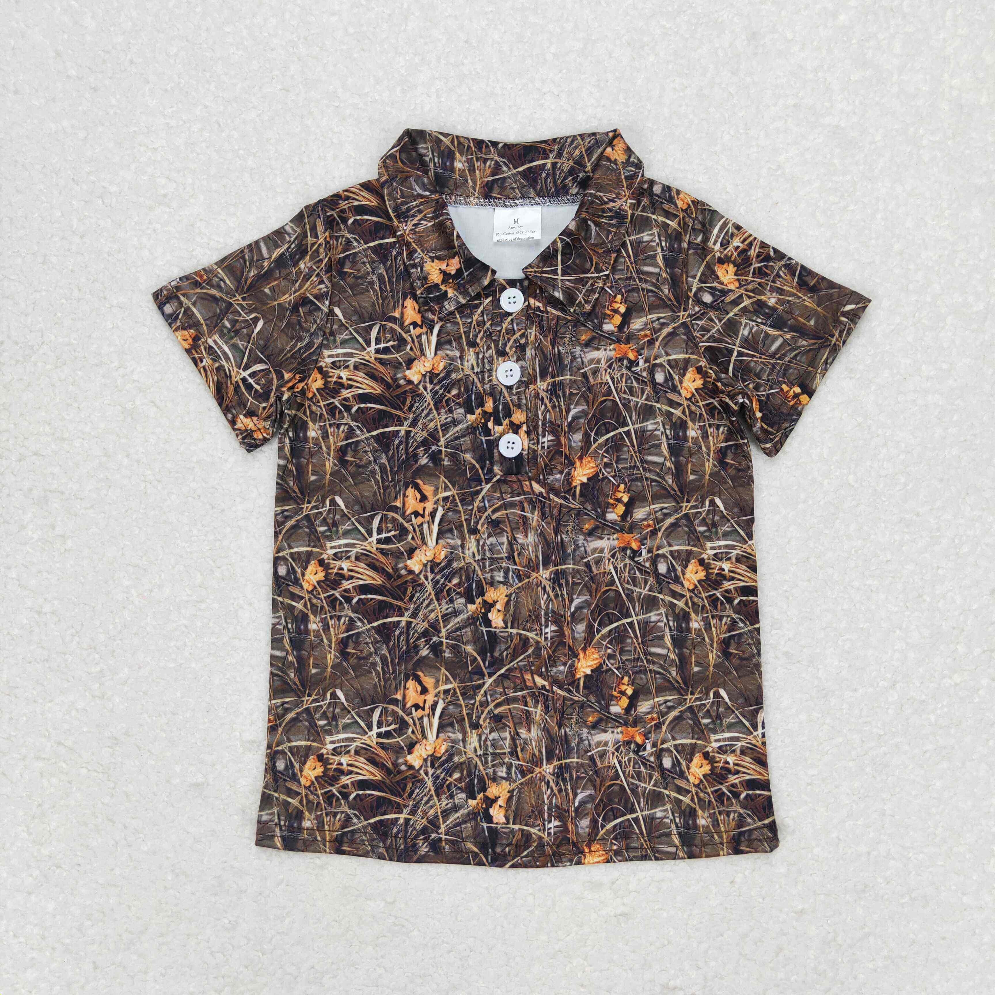 BT0639 New RTS Boutique Wholesale Boys Clothing Brown Leaf Camo