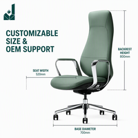 Chaise de bureau ergonomique à dossier haut, en cuir PU respirant, dossier en forme de S, chaise réglable pour la réception, le bureau, les cadres