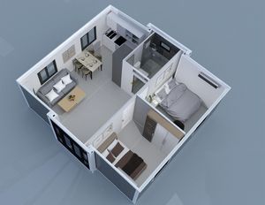 Casa Contenedor Prefabricada Expandible CGCH, Mini Casa Móvil Modular de 20 pies, Portátil y Plegable - Product Image 3