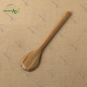 ช้อนไม้ไผ่แบบชนบทชุดเครื่องครัวสำหรับสลัดผักผลไม้ส้อมเสิร์ฟสลัด - Product Image 1