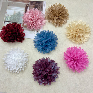 Tela floral de malla calada hecha a mano con flores grandes, accesorios de moda para bolsos, sombreros, zapatos, joyería, encaje ligero y transparente. - Product Image 1