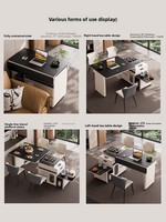 Table basse et table à manger pliables et mobiles, double usage pour les petites maisons, ensemble table et chaises intégrés, extensible et rotative