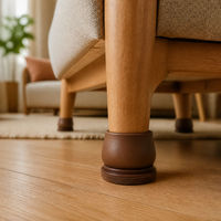 Protections de pieds de meubles en feutre de silicone marron, antidérapantes, pour chaises, canapés et tables, protège les sols des rayures