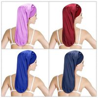 Bonnet de nuit personnalisé pour femme en polyester satiné, bonnet de sommeil multicolore avec broderie et logo sérigraphié