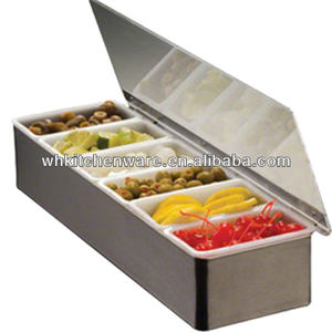 3/4/5/6/8 Grid Contenedores de almacenamiento de acero inoxidable de plástico soporte para condimentos - Product Image 2