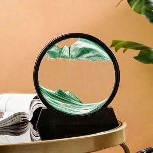 Cadeau artisanal en verre rond avec logo personnalisé, art du sable 3D à mouvement liquide, tableau de sable en mouvement, paysage de sable fluide - Product Image 4