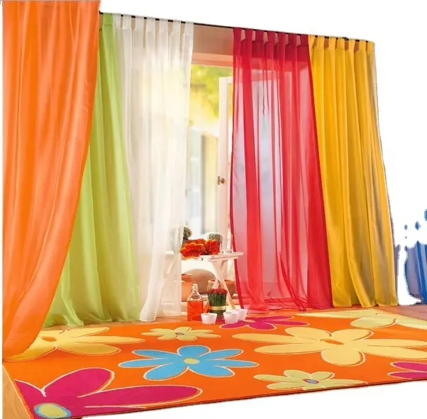 2024 gran oferta Popular impreso personalizado de alta calidad cortina Lisa ventana colores gasa cortinas tela para la sala de estar
